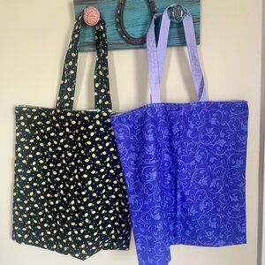 2 New Handmade Tote Bags 🍋💜